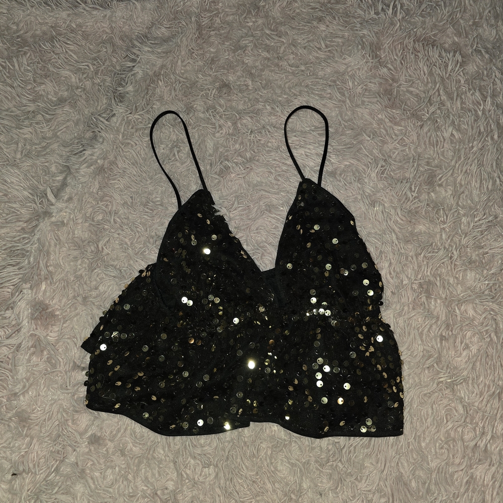 Sequin Black Top